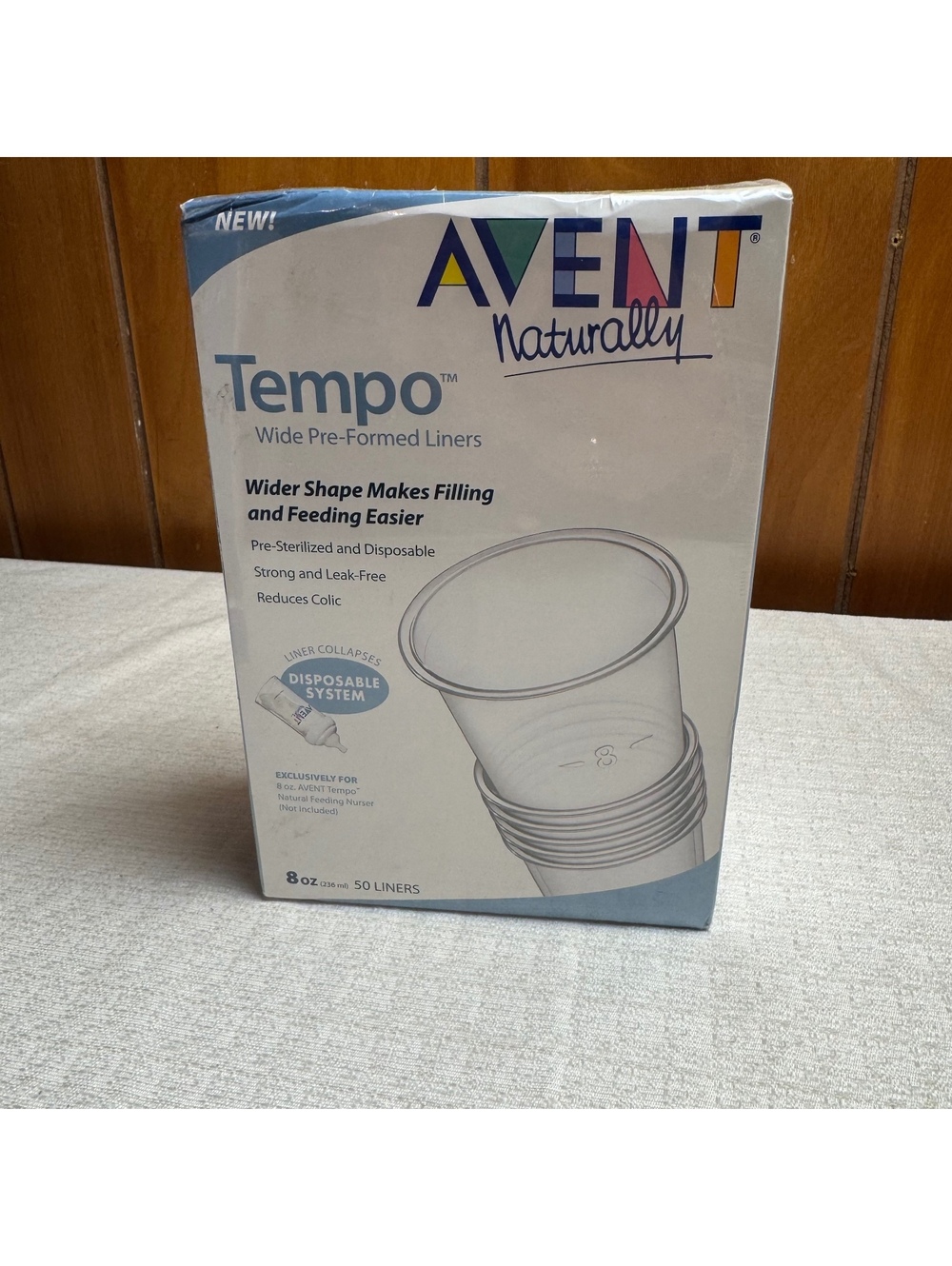 Avent Naturally Tempo Bottle Liners 50 Count 8 Oz Pre-Sterilized NOS